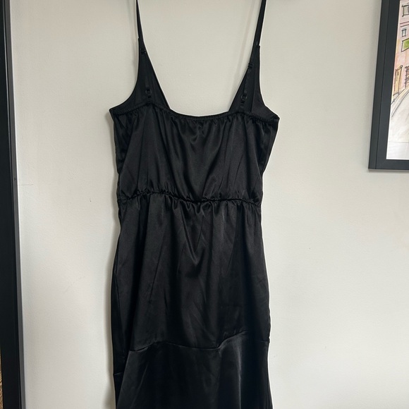 Satin tie front mini tea dress - Picture 2 of 4